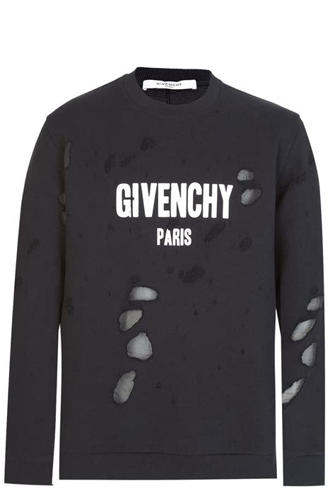 givenchy ripped cuban fit|Givenchy Cuban Fit Paris Destroyed Sweatshirt .